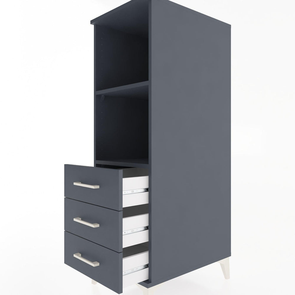 Woodntry Modular Cabinet Anthracite 44x30x122 cm with Drawers and Shelves CR116-2