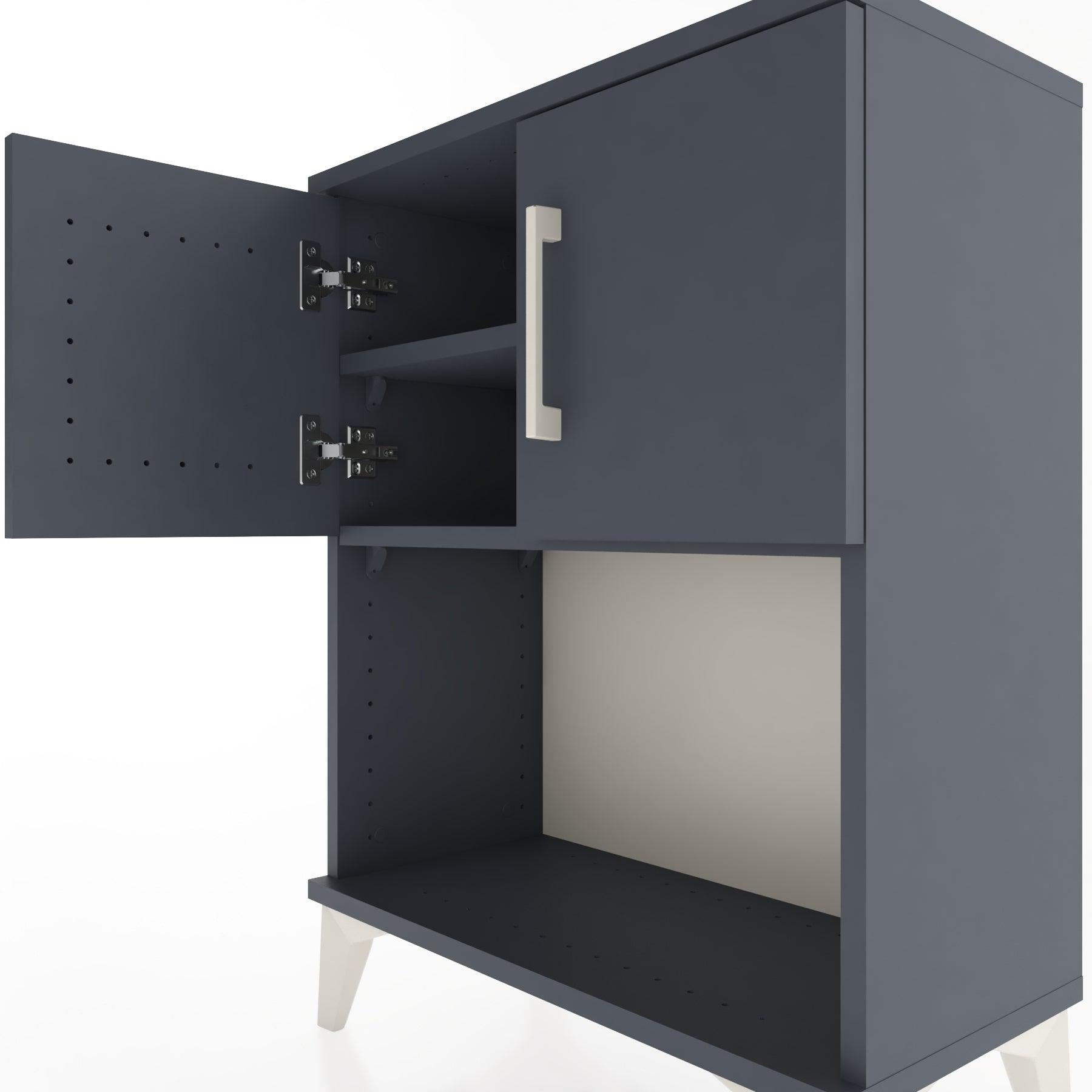 Woodntry Modular Nightstand Anthracite 60x30x68 cm with Cover and Shelf KR16-2
