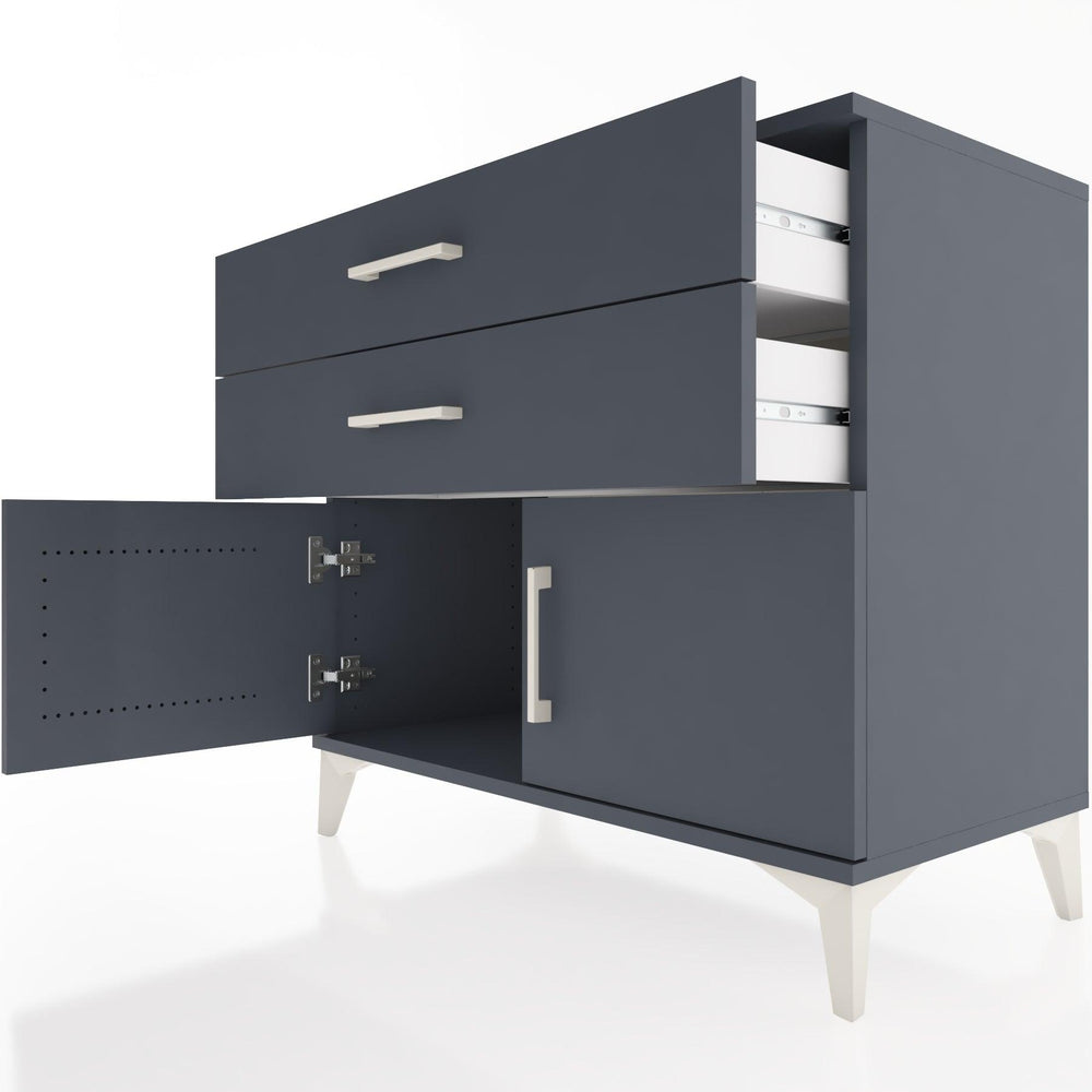 Woodntry Modüler Şifonyer Antrasit 88x44x68 cm Kapaklı ve Çekmeceli KC16-2