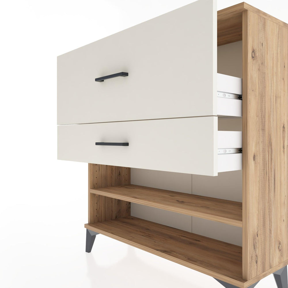 Woodntry Modular Dresser Pine 88x30x84 cm with Drawers and Shelves CR16-3