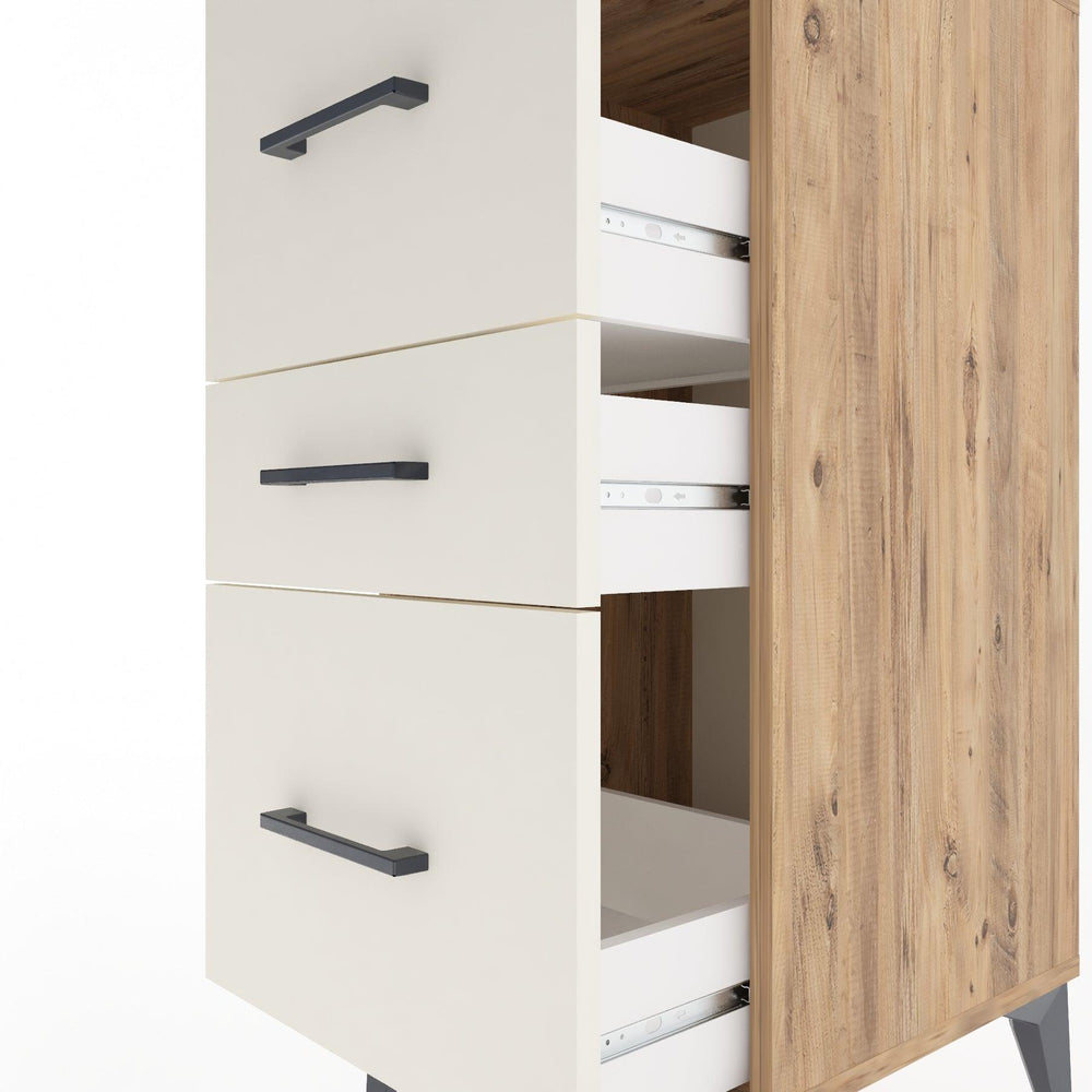 Woodntry Modüler Komodin Çam 44x44x84 cm Çekmeceli C16-3