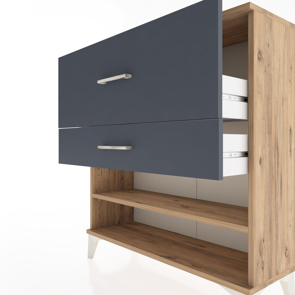 Woodntry Modular Dresser Pine 88x30x84 cm with Drawers and Shelves CR16-3