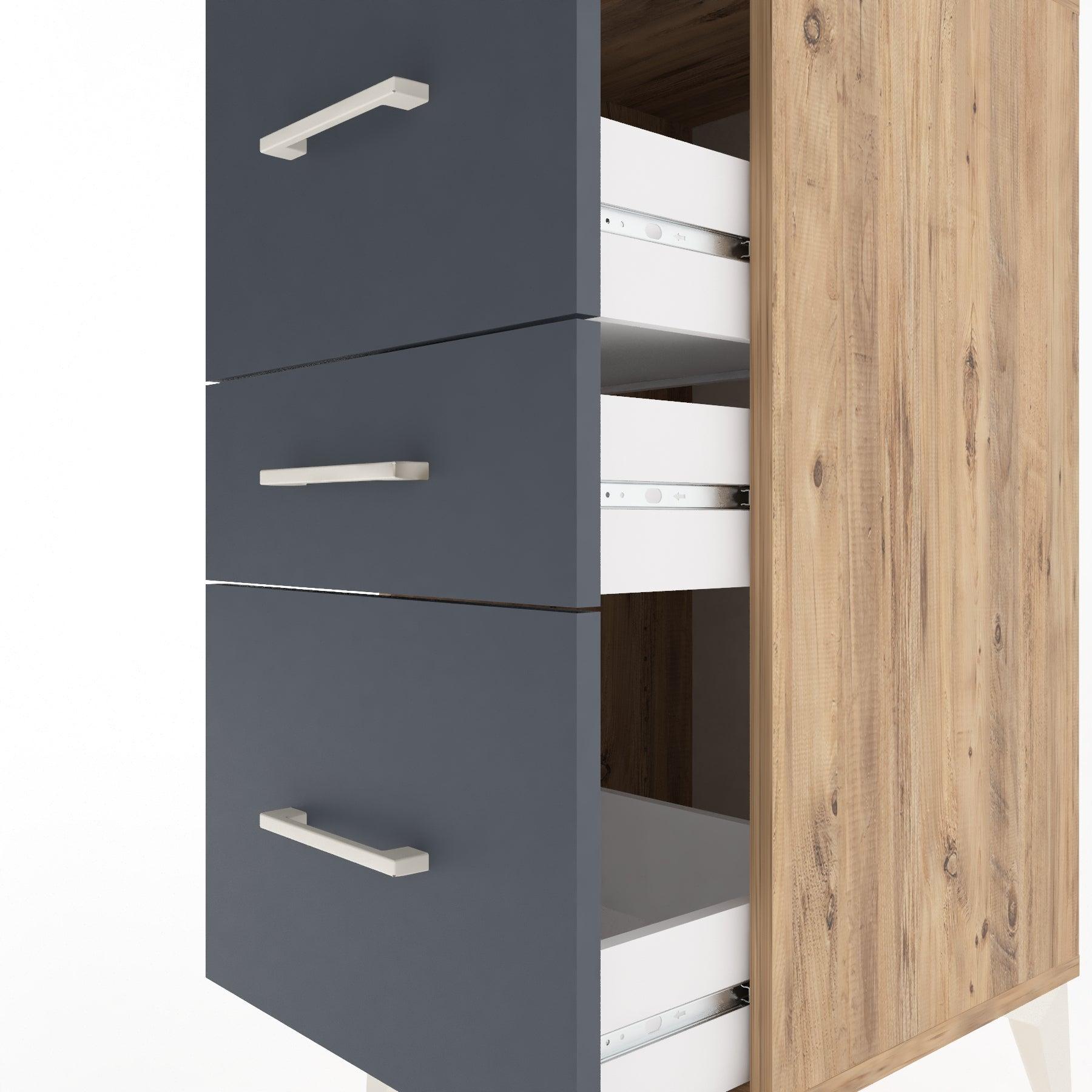 Woodntry Modular Nightstand Pine 44x44x84 cm Drawer C16-3