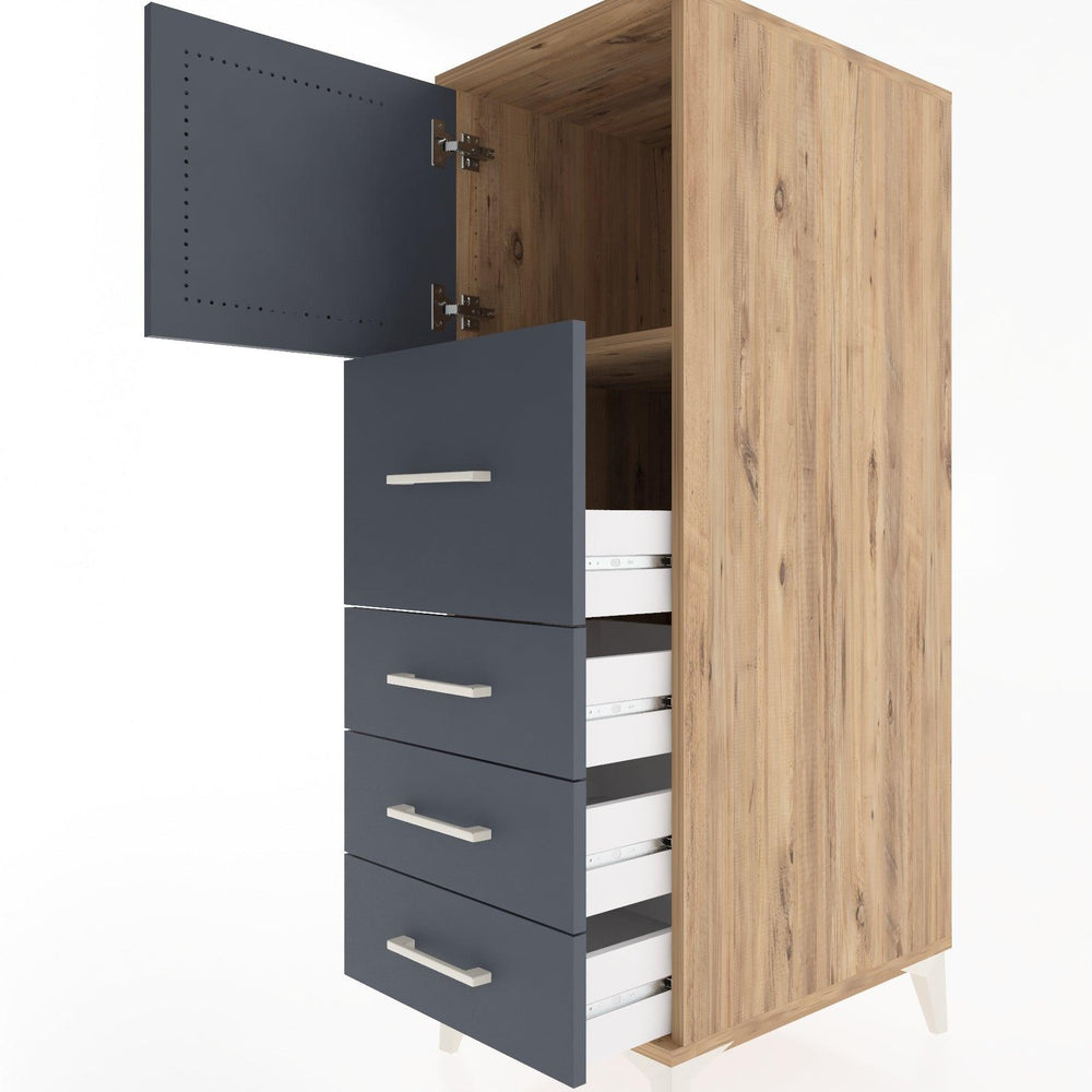 Woodntry Modular Cabinet Pine 44x59x122 cm with Doors and Drawers KC16-3