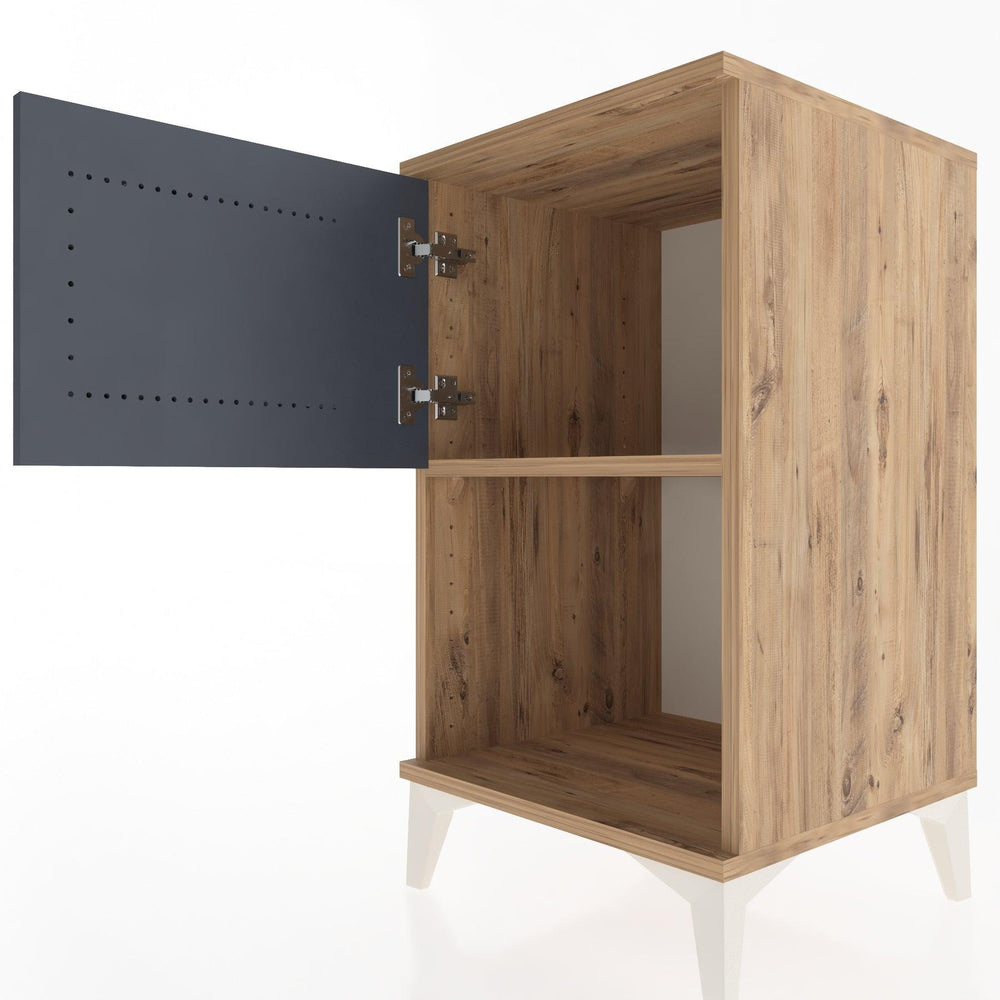 Woodntry Modular Nightstand Pine 44x44x68 cm with Cover and Shelf KR16-3