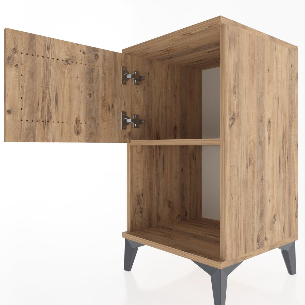 Woodntry Modular Nightstand Pine 44x44x68 cm with Cover and Shelf KR16-3