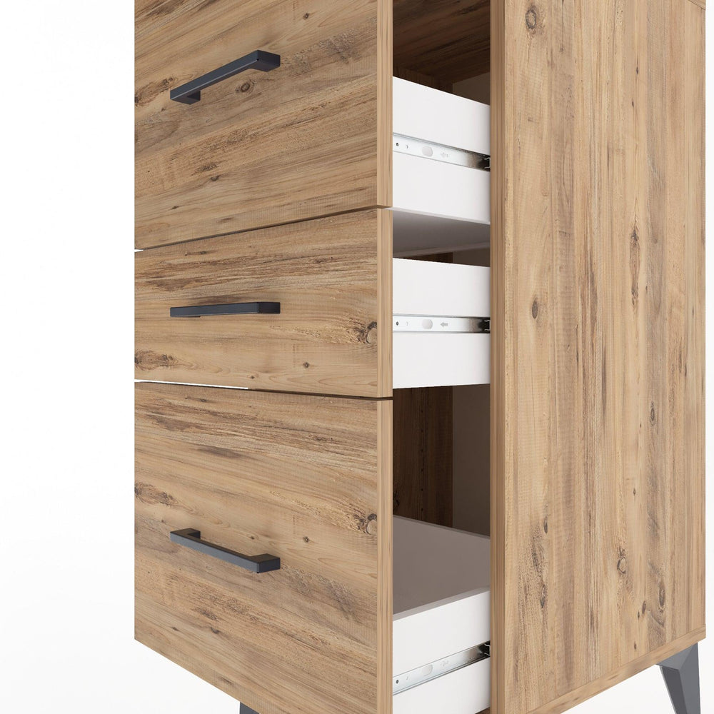 Woodntry Modüler Komodin Çam 44x44x84 cm Çekmeceli C16-3