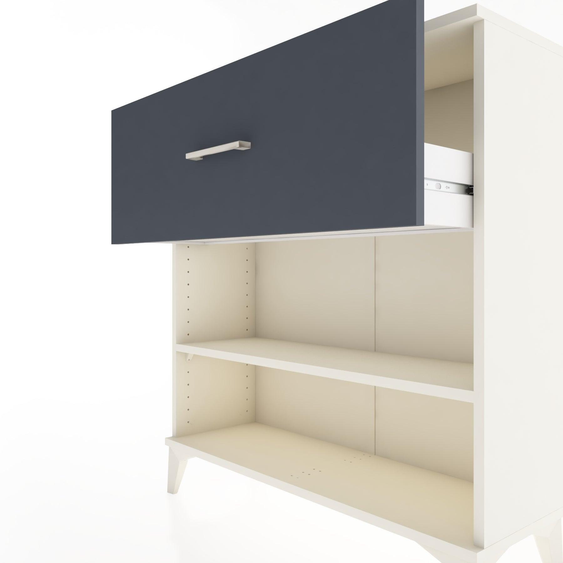 Woodntry Modular Dresser Moonstone 88x30x84 cm with Drawers and Shelves CR17-1