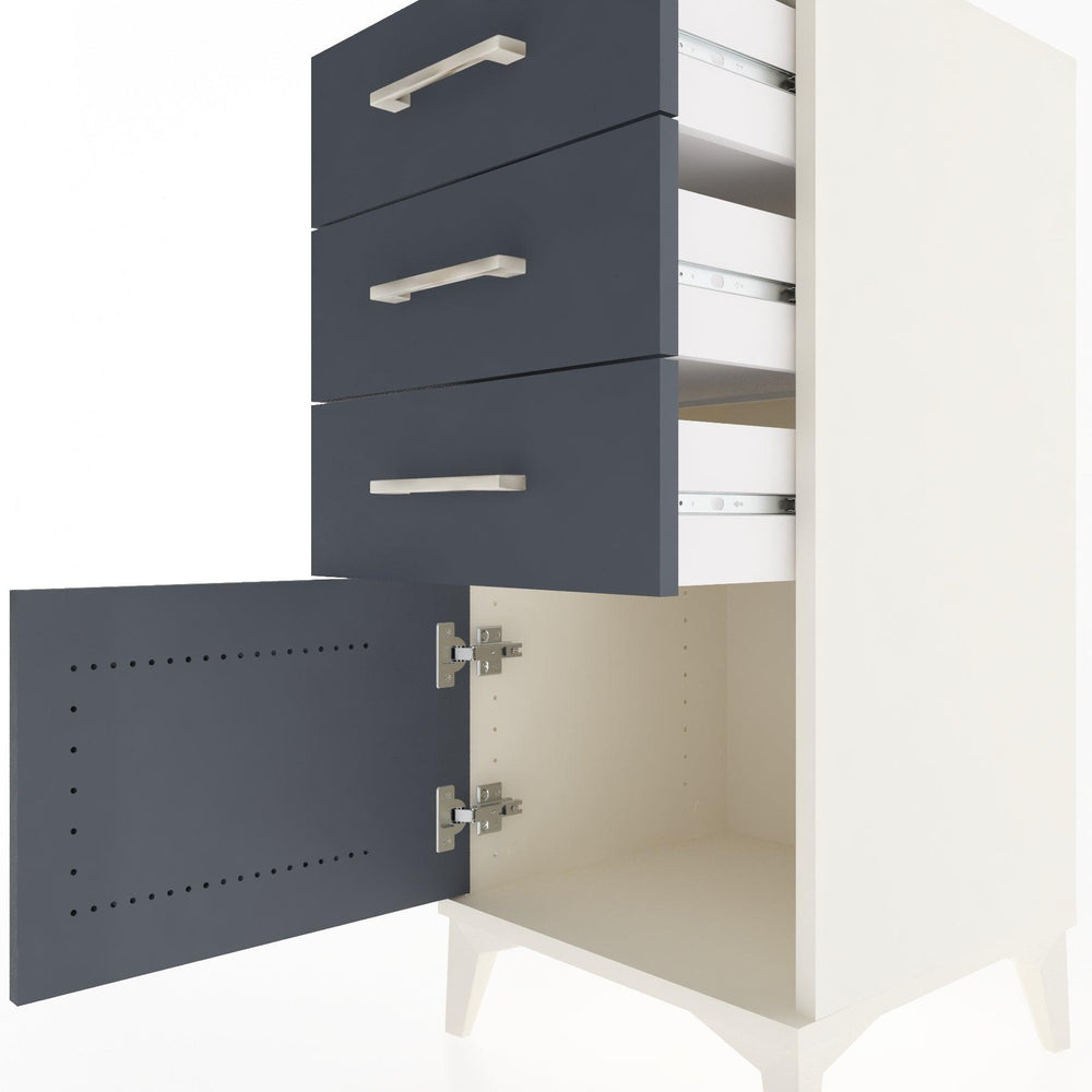 Woodntry Modüler Komodin Aytaşı 44x44x84 cm Kapaklı ve Çekmeceli KC39-1