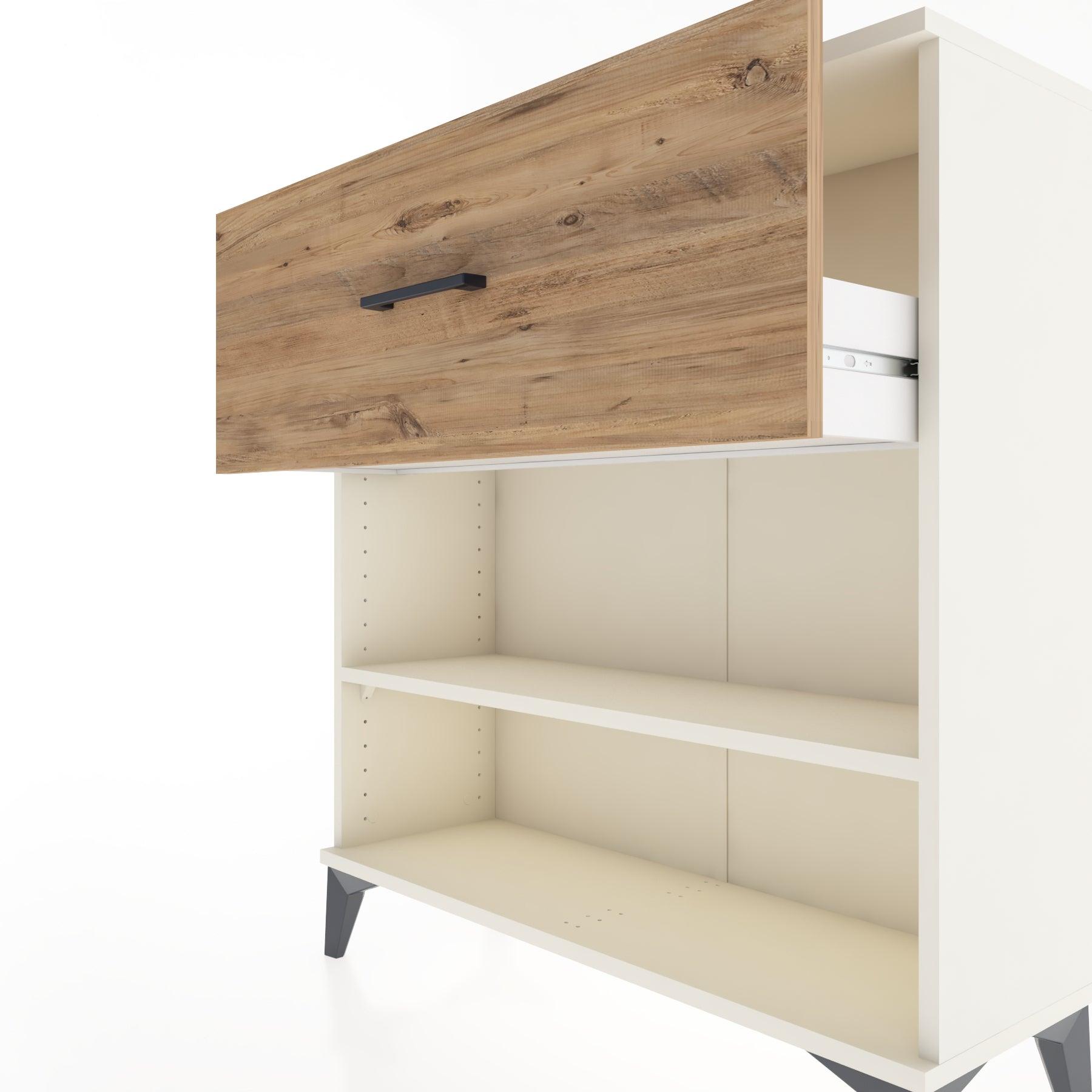 Woodntry Modular Dresser Moonstone 88x30x84 cm with Drawers and Shelves CR17-1