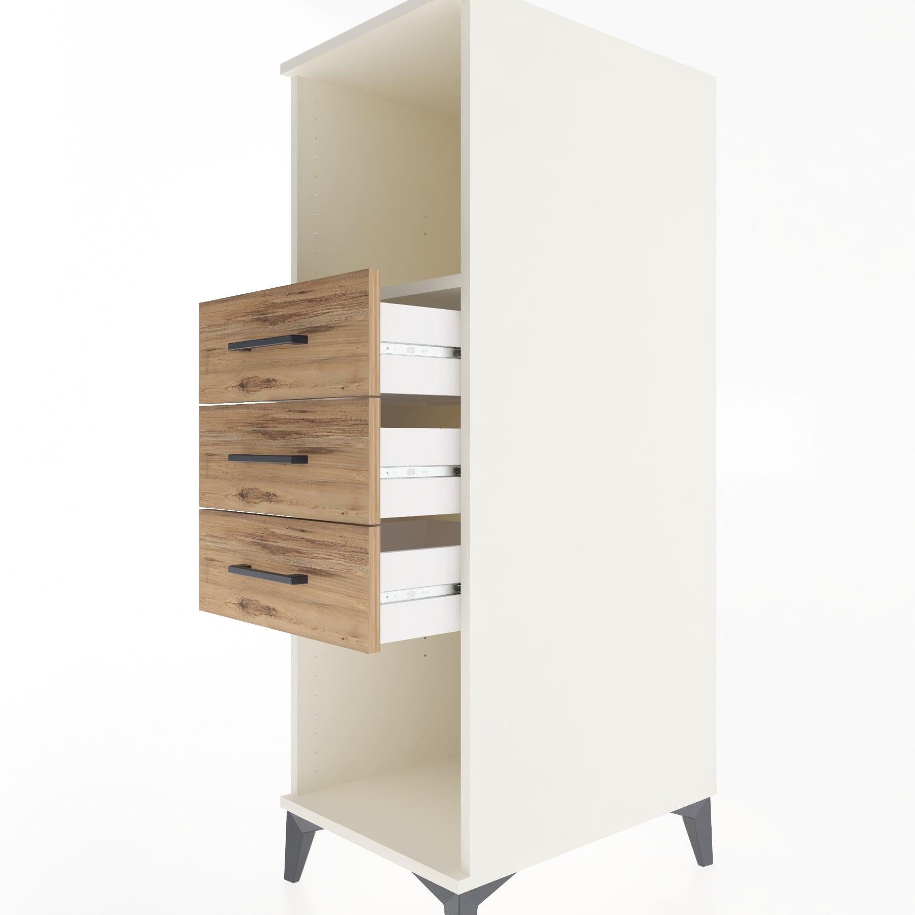 Woodntry Modular Cabinet Moonstone 44x59x122 cm with Drawers and Shelves CR117-1