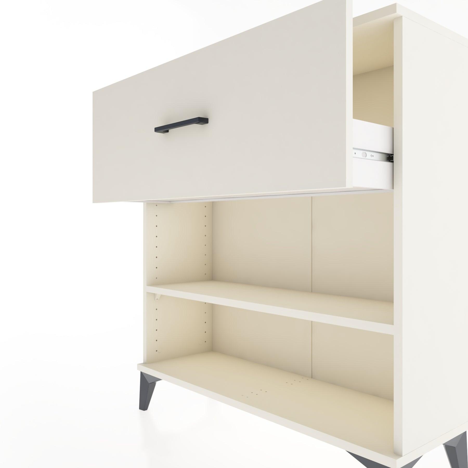 Woodntry Modular Dresser Moonstone 88x30x84 cm with Drawers and Shelves CR17-1
