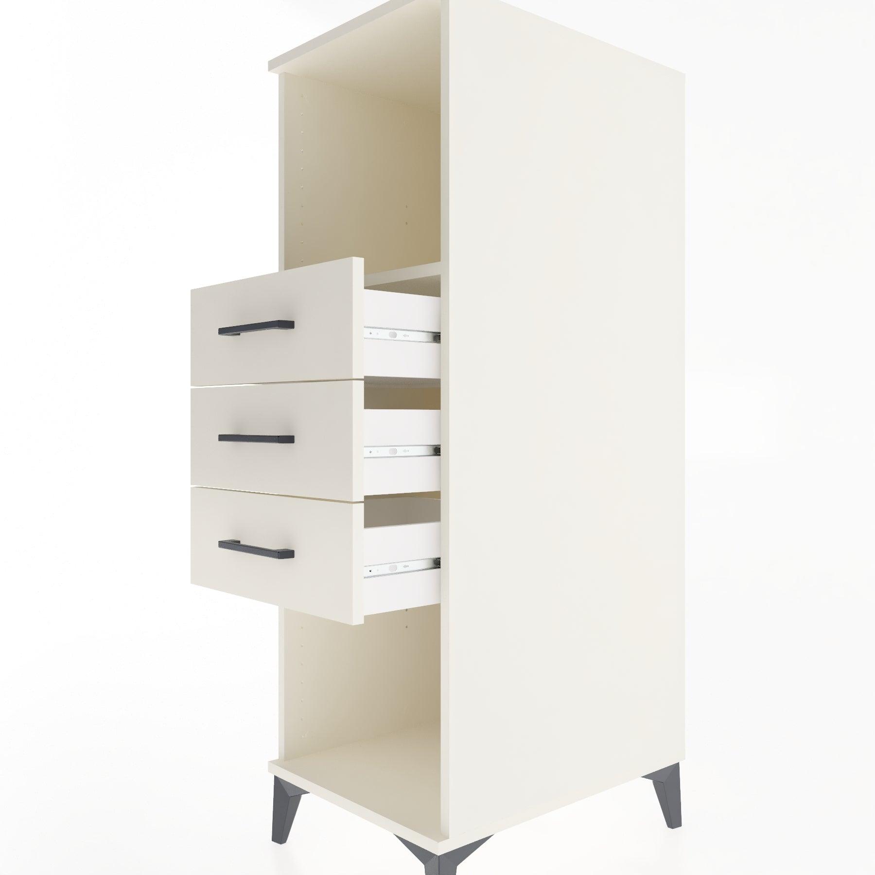 Woodntry Modular Cabinet Moonstone 44x59x122 cm with Drawers and Shelves CR117-1