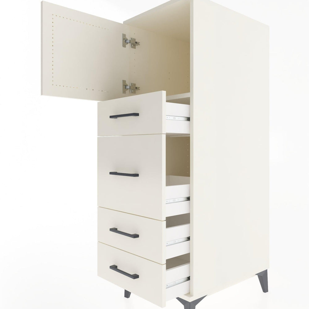 Woodntry Modüler Dolap Aytaşı 44x59x122 cm Kapaklı ve Çekmeceli KC17-1