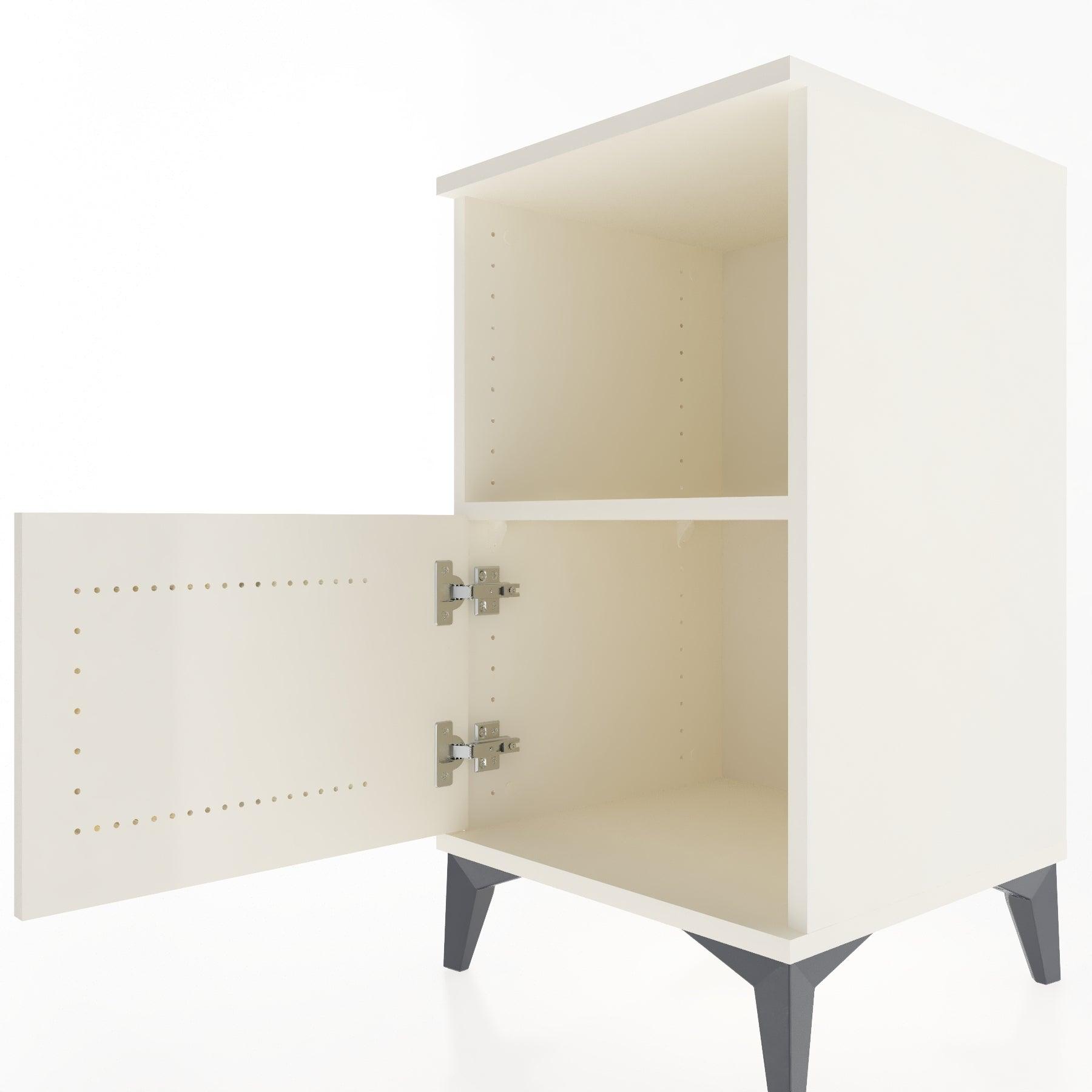 Woodntry Modular Nightstand Moonstone 44x44x68 cm with Cover and Shelf KR17-1