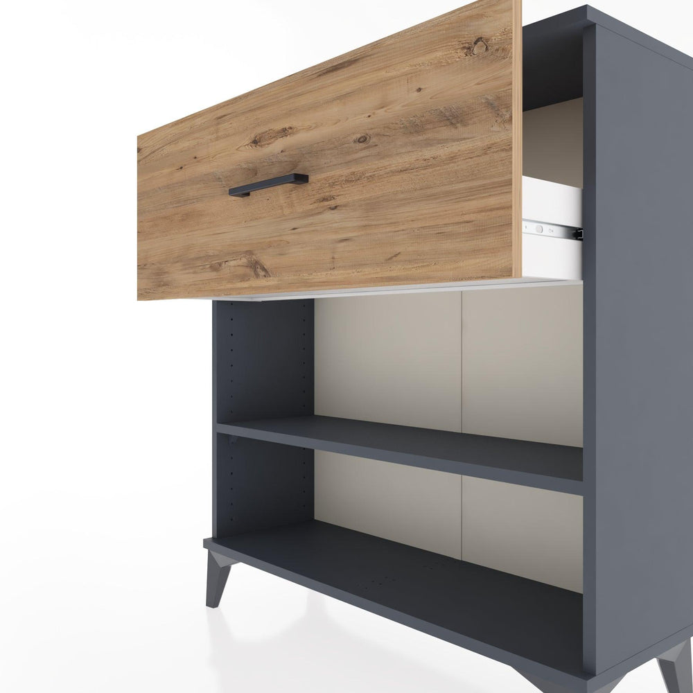 Woodntry Modular Dresser Anthracite 88x30x84 cm with Drawers and Shelves CR17-2