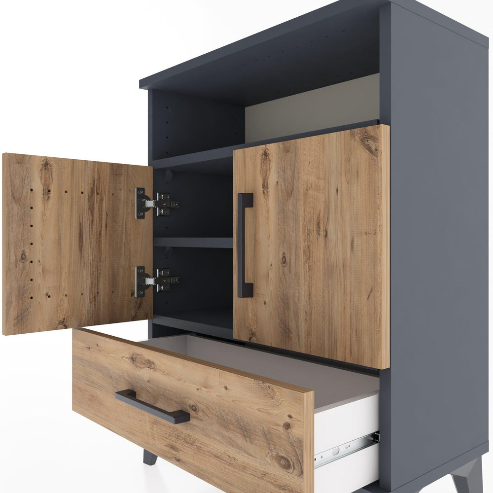 Woodntry Modular Nightstand Anthracite 60x30x68 cm Functional F17-2