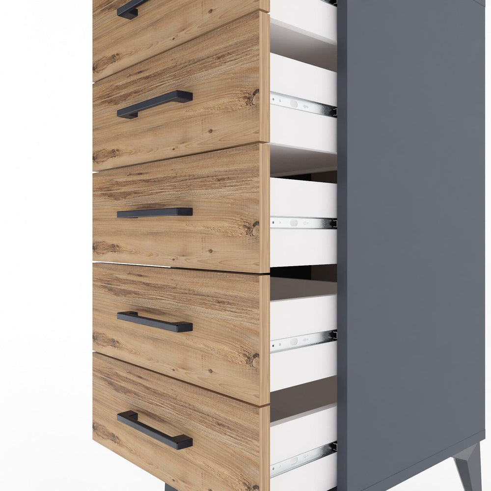 Woodntry Modular Nightstand Anthracite 44x44x84 cm Drawer C17-2