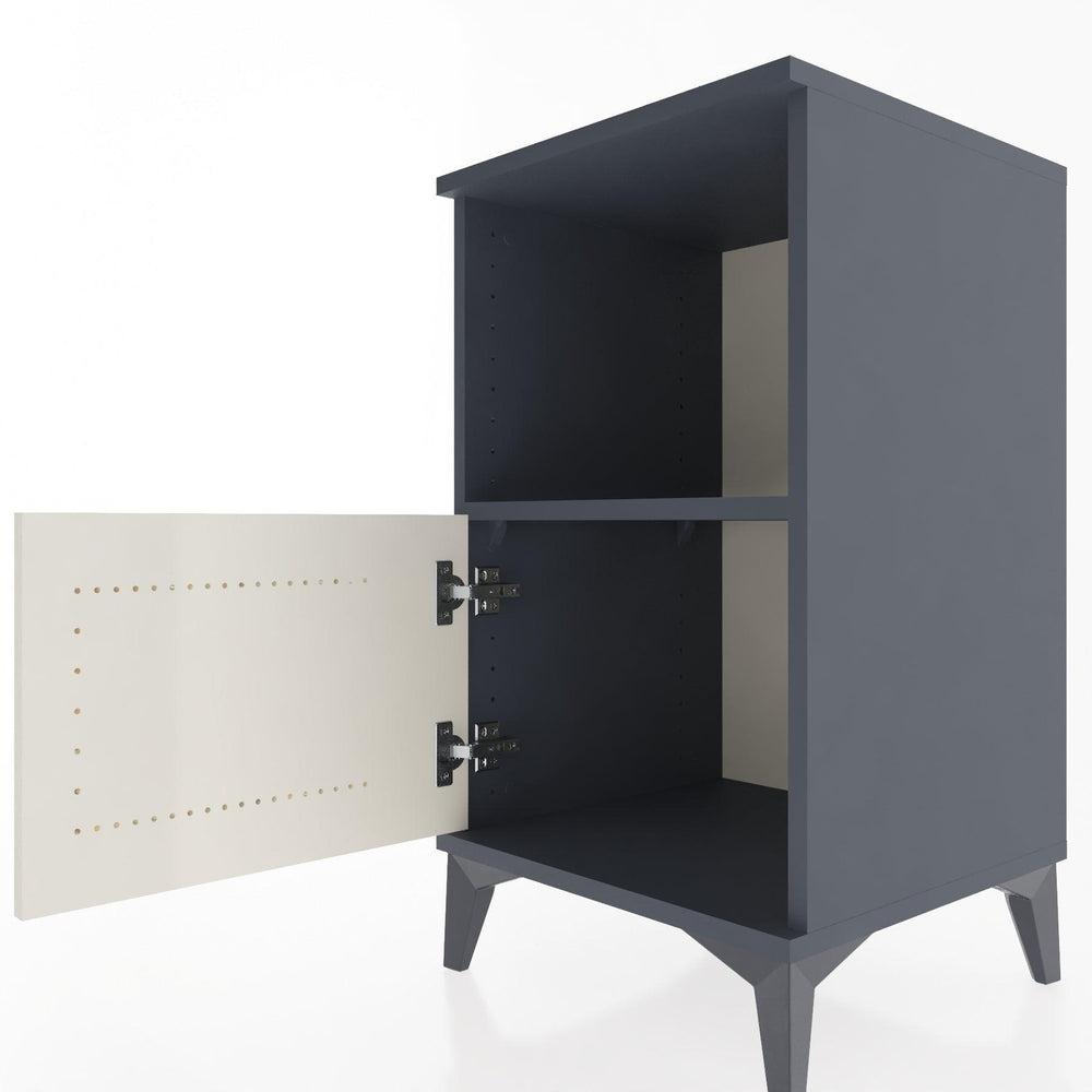 Woodntry Modular Nightstand Anthracite 44x44x68 cm with Cover and Shelf KR17-2