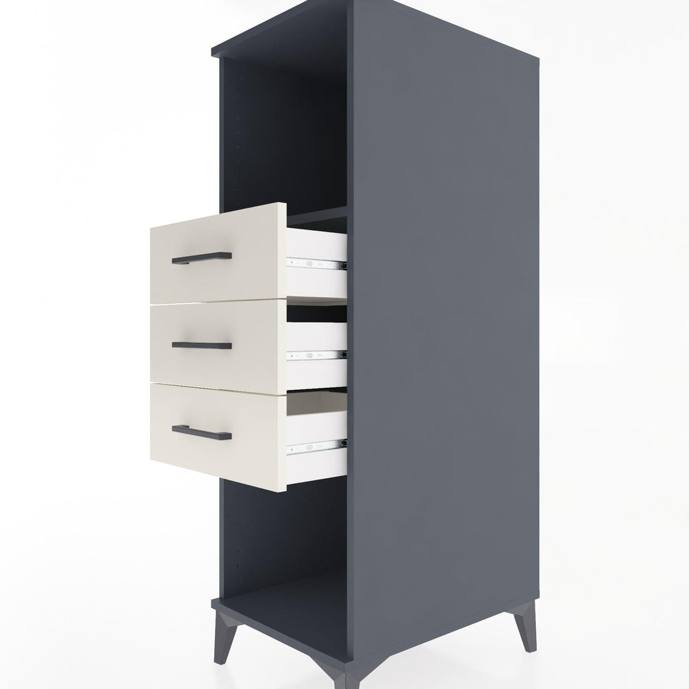 Woodntry Modular Cabinet Anthracite 44x30x122 cm with Drawers and Shelves CR117-2