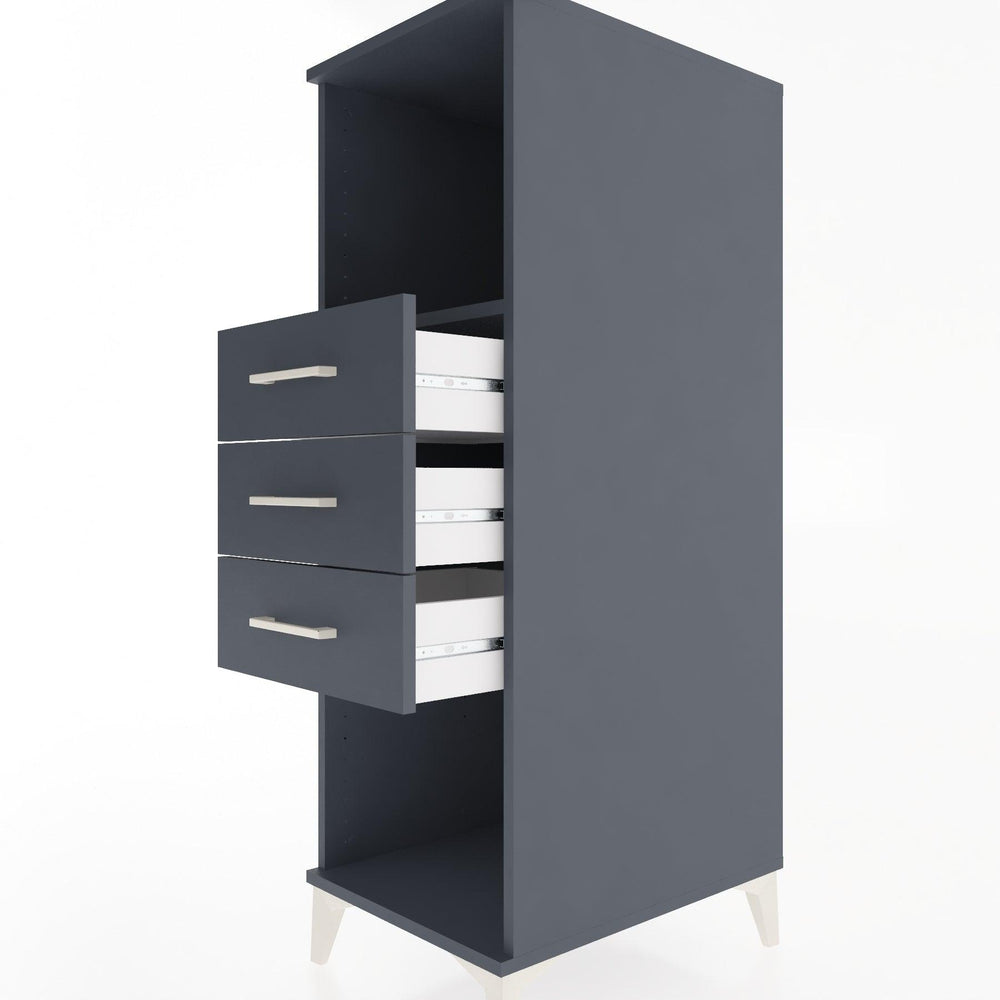 Woodntry Modular Cabinet Anthracite 44x30x122 cm with Drawers and Shelves CR117-2