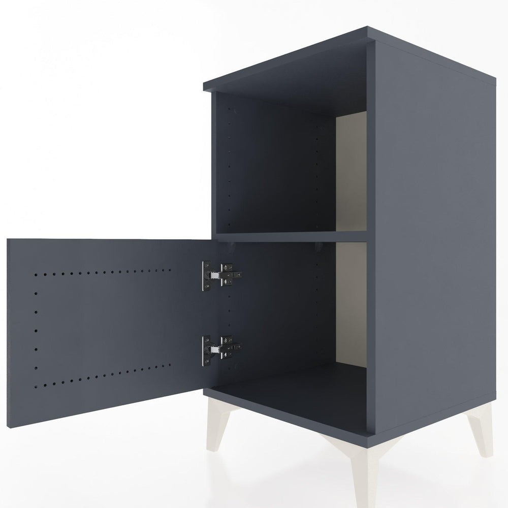 Woodntry Modular Nightstand Anthracite 44x44x68 cm with Cover and Shelf KR17-2