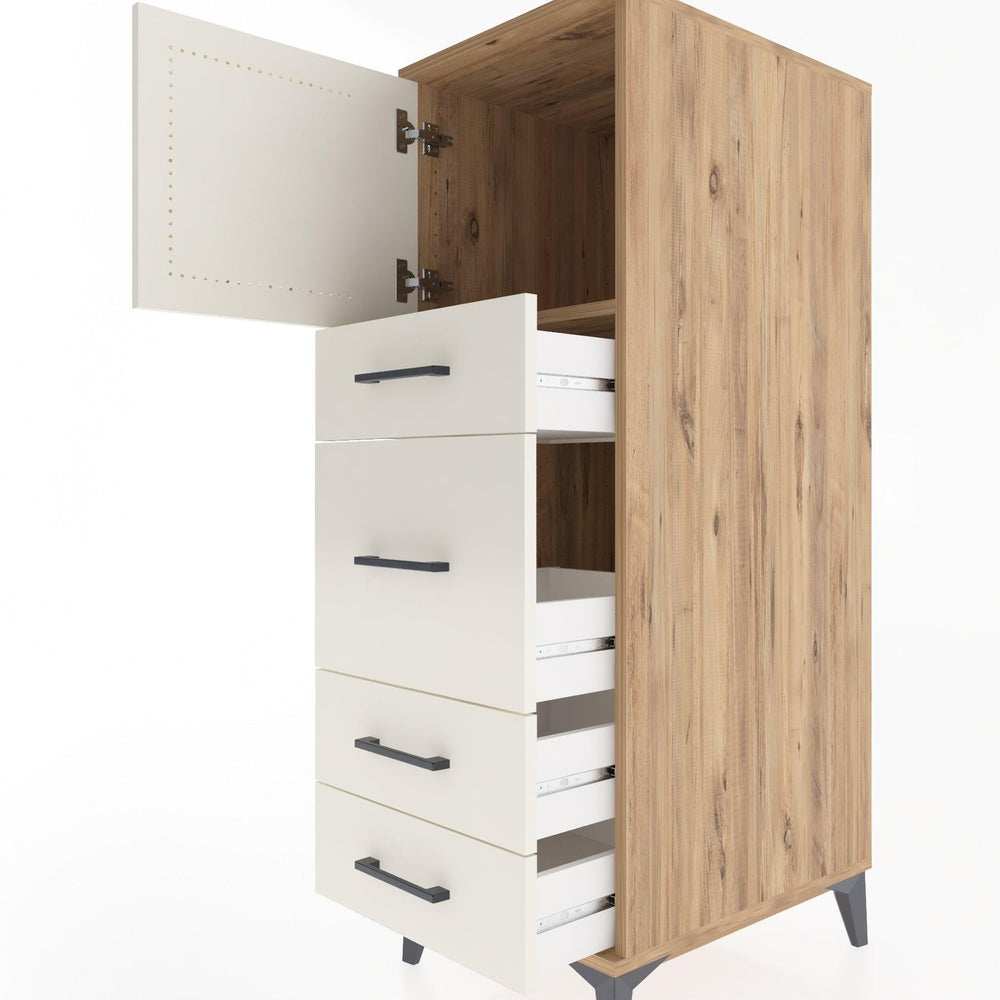 Woodntry Modular Cabinet Pine 44x59x122 cm with Doors and Drawers KC17-3