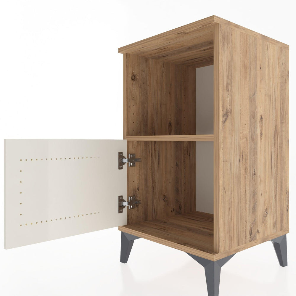 Woodntry Modular Nightstand Pine 44x44x68 cm with Cover and Shelf KR17-3