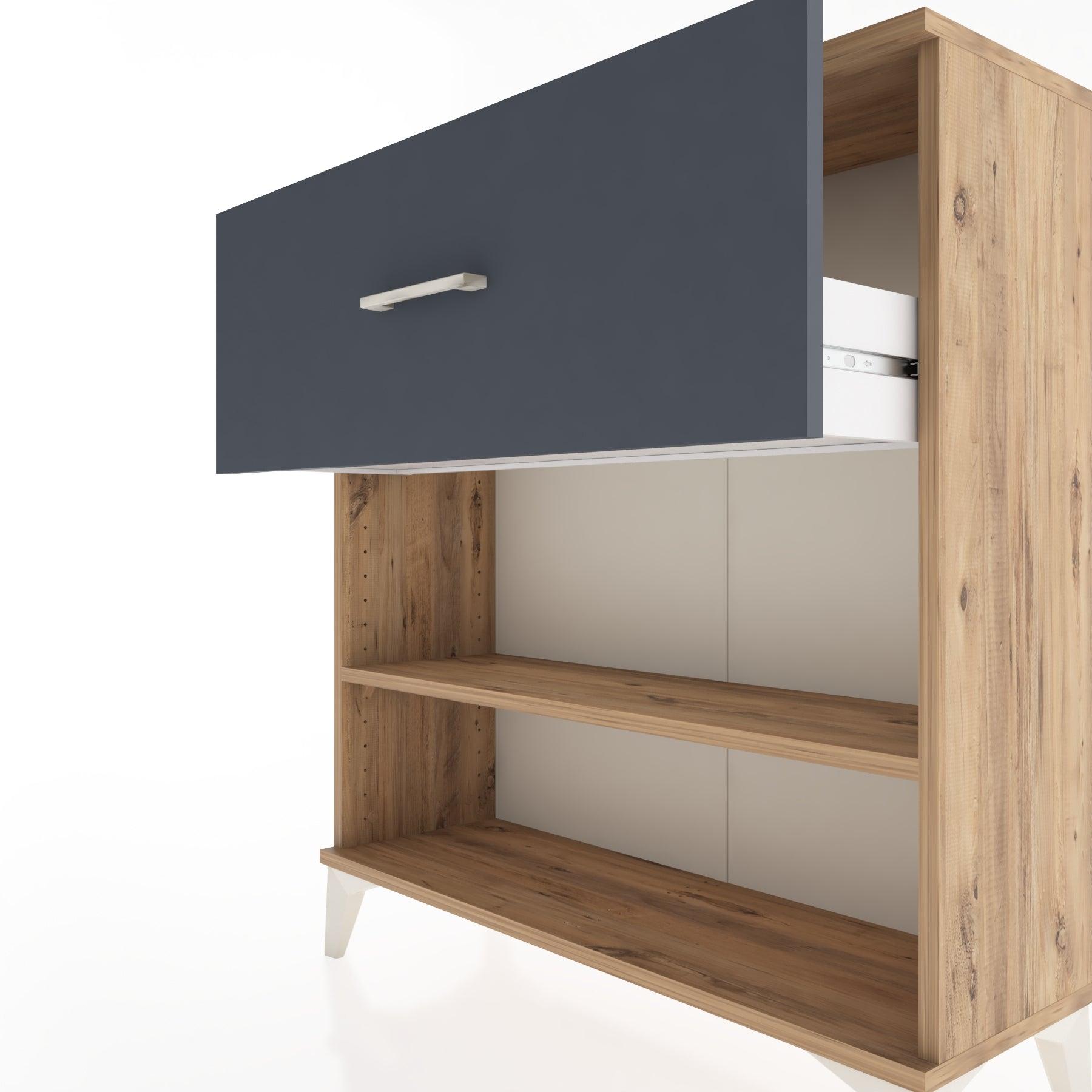 Woodntry Modular Dresser Pine 88x30x84 cm with Drawers and Shelves CR17-3