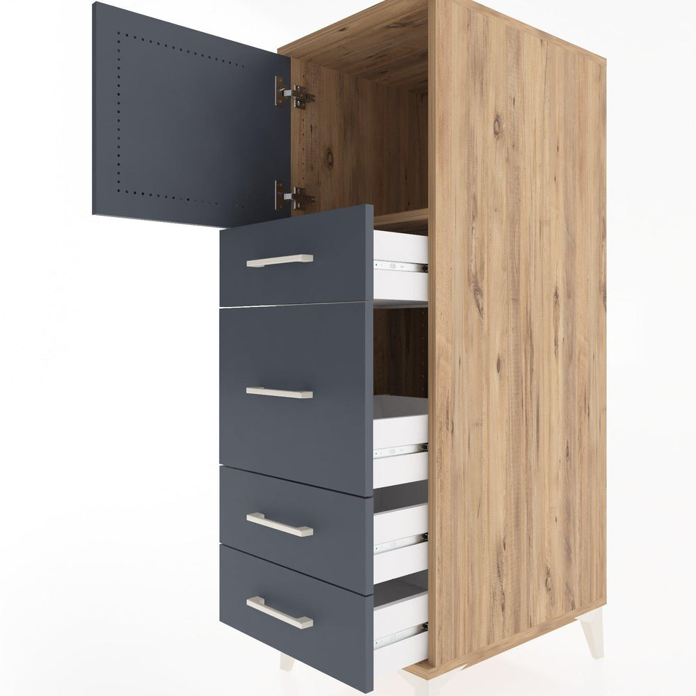 Woodntry Modular Cabinet Pine 44x59x122 cm with Doors and Drawers KC17-3