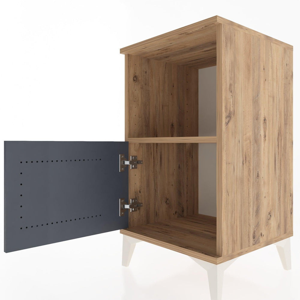 Woodntry Modular Nightstand Pine 44x44x68 cm with Cover and Shelf KR17-3