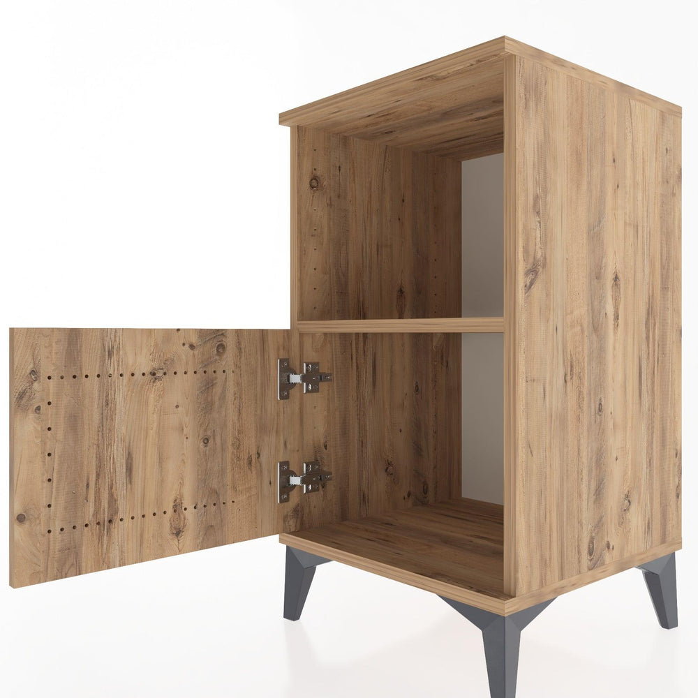 Woodntry Modular Nightstand Pine 44x44x68 cm with Cover and Shelf KR17-3