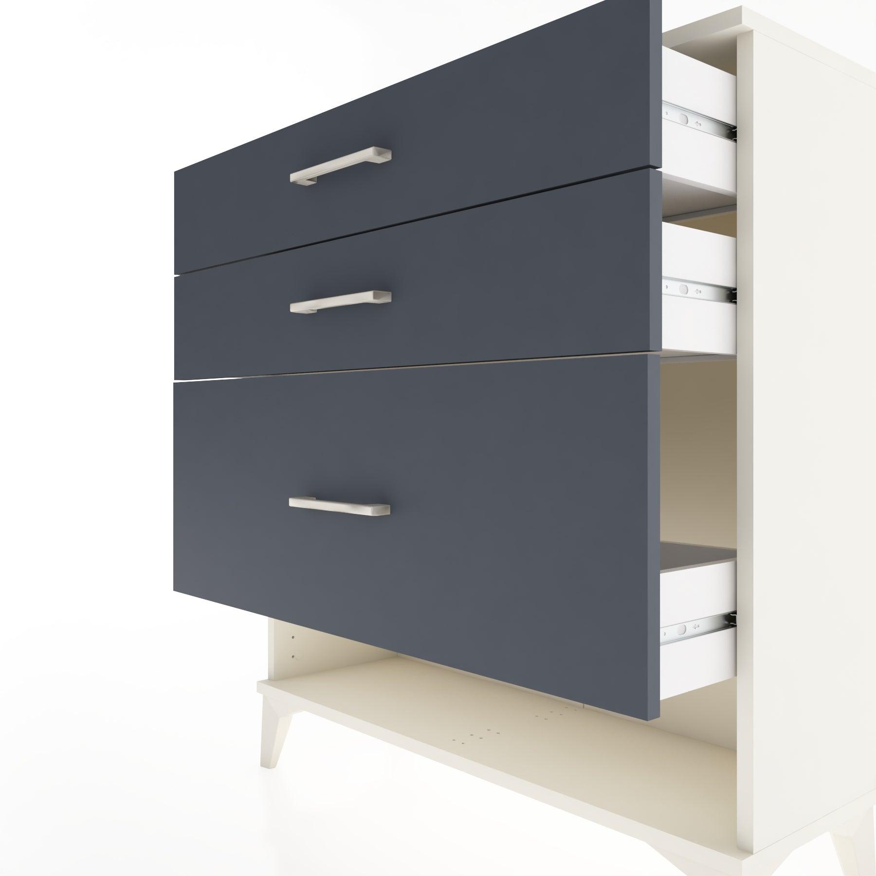 Woodntry Modular Dresser Moonstone 88x30x84 cm with Drawers and Shelves CR18-1