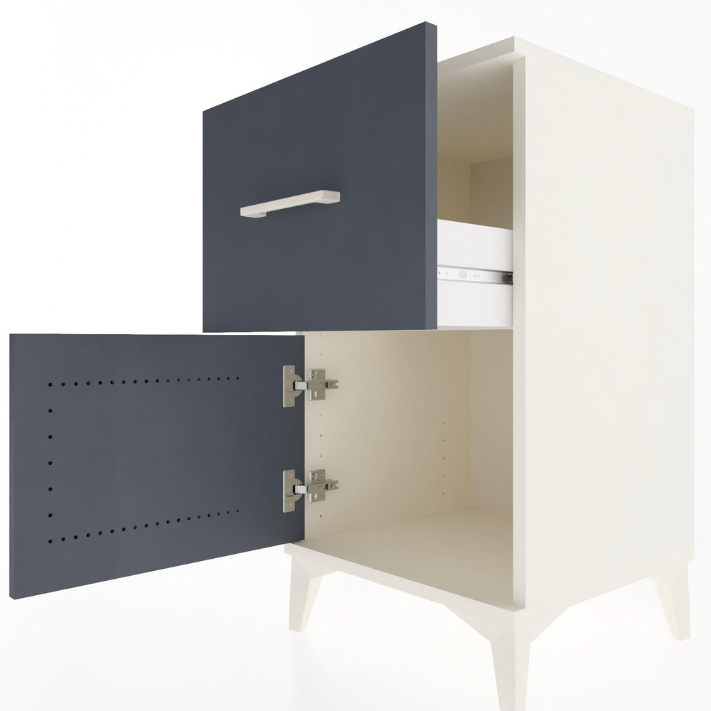 Woodntry Modular Nightstand Moonstone 44x44x68 cm with Cover and Drawer KC18-1