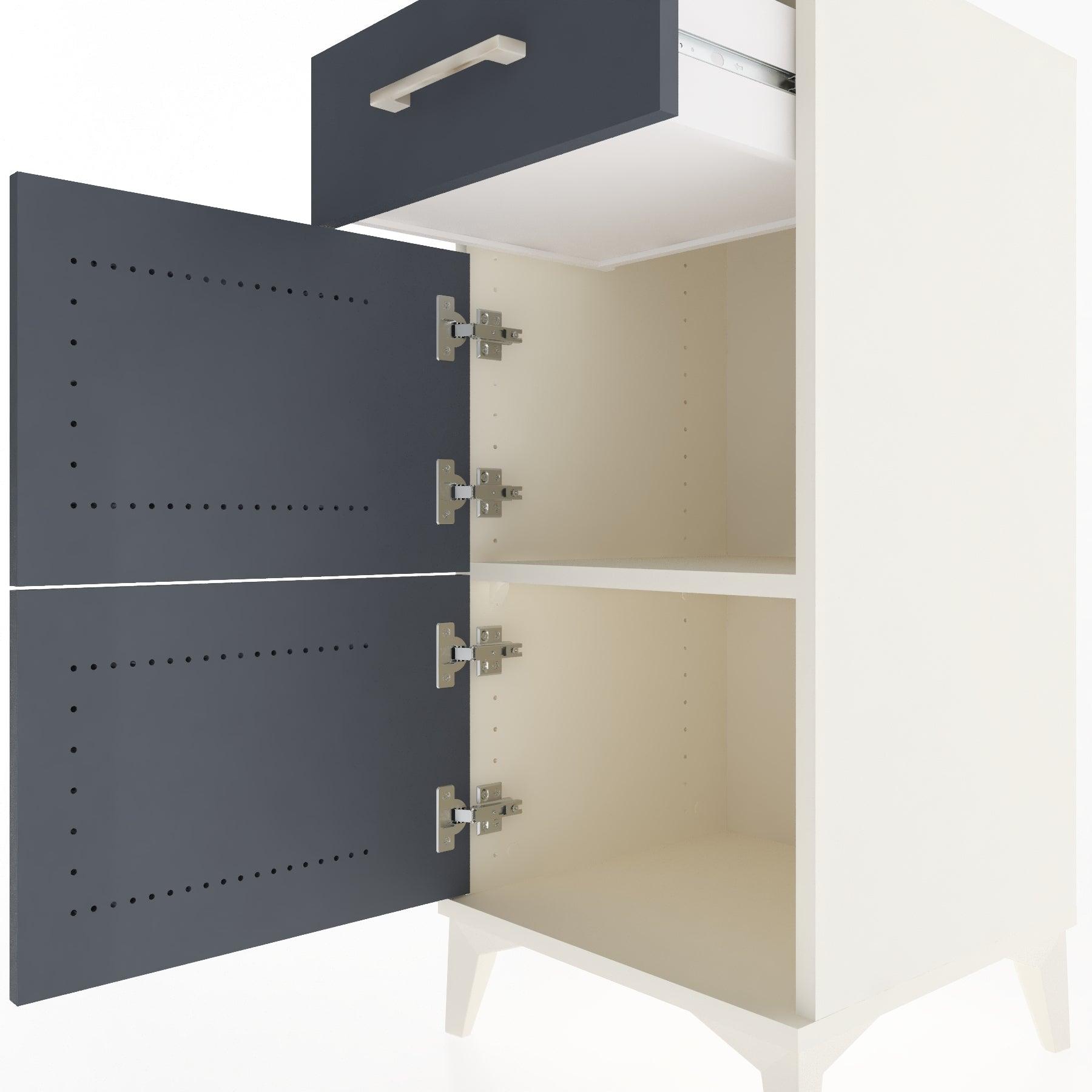 Woodntry Modular Nightstand Moonstone 44x44x84 cm with Cover and Drawer KC40-1