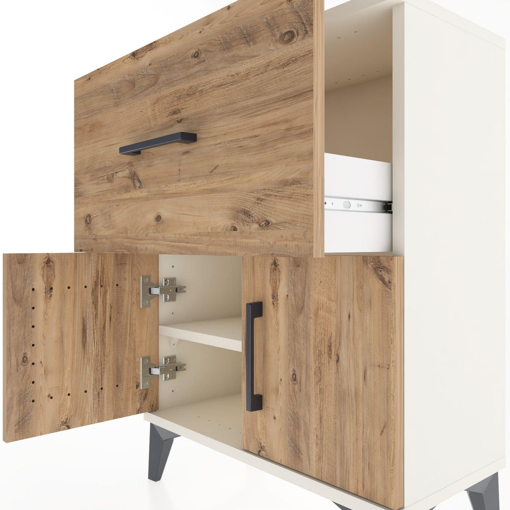Woodntry Modular Nightstand Moonstone 60x30x68 cm with Cover and Drawer KC18-1