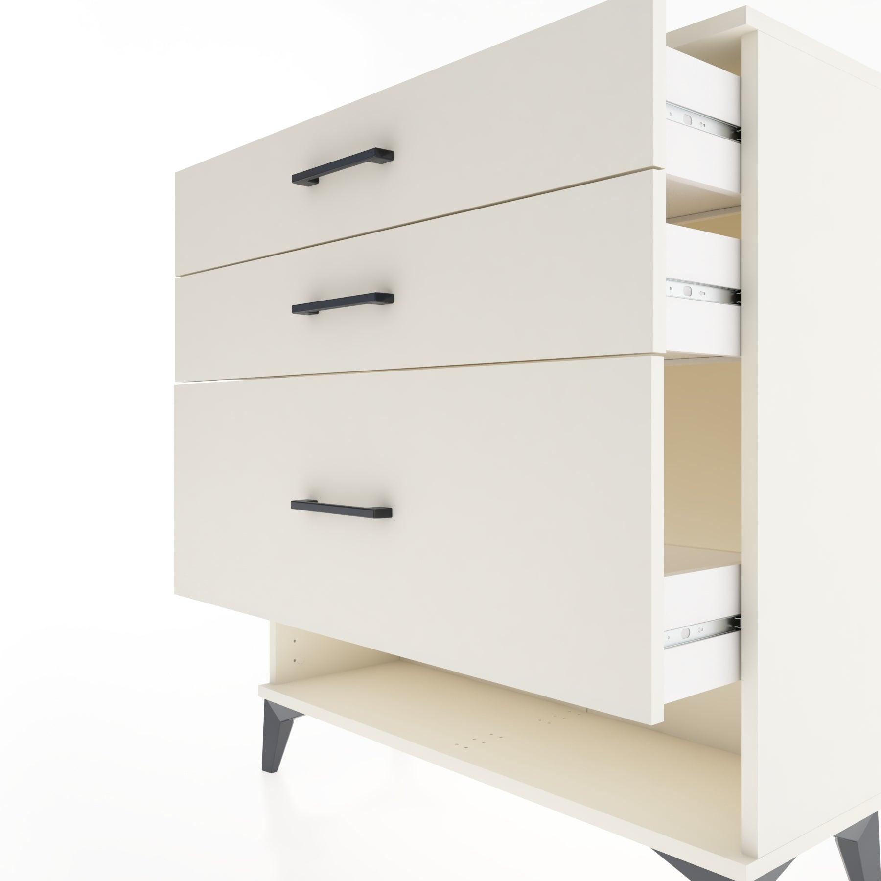 Woodntry Modular Dresser Moonstone 88x30x84 cm with Drawers and Shelves CR18-1
