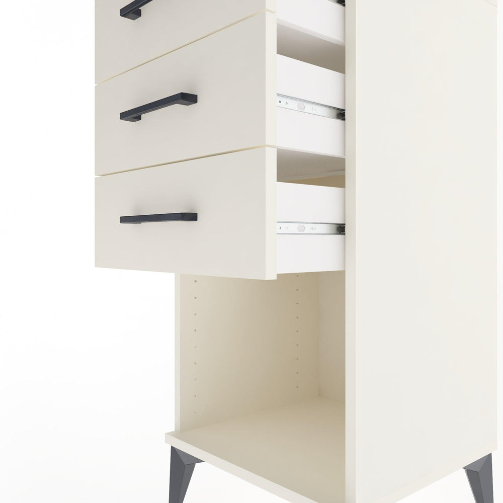 Woodntry Modular Nightstand Moonstone 44x44x84 cm with Drawer and Shelf CR18-1