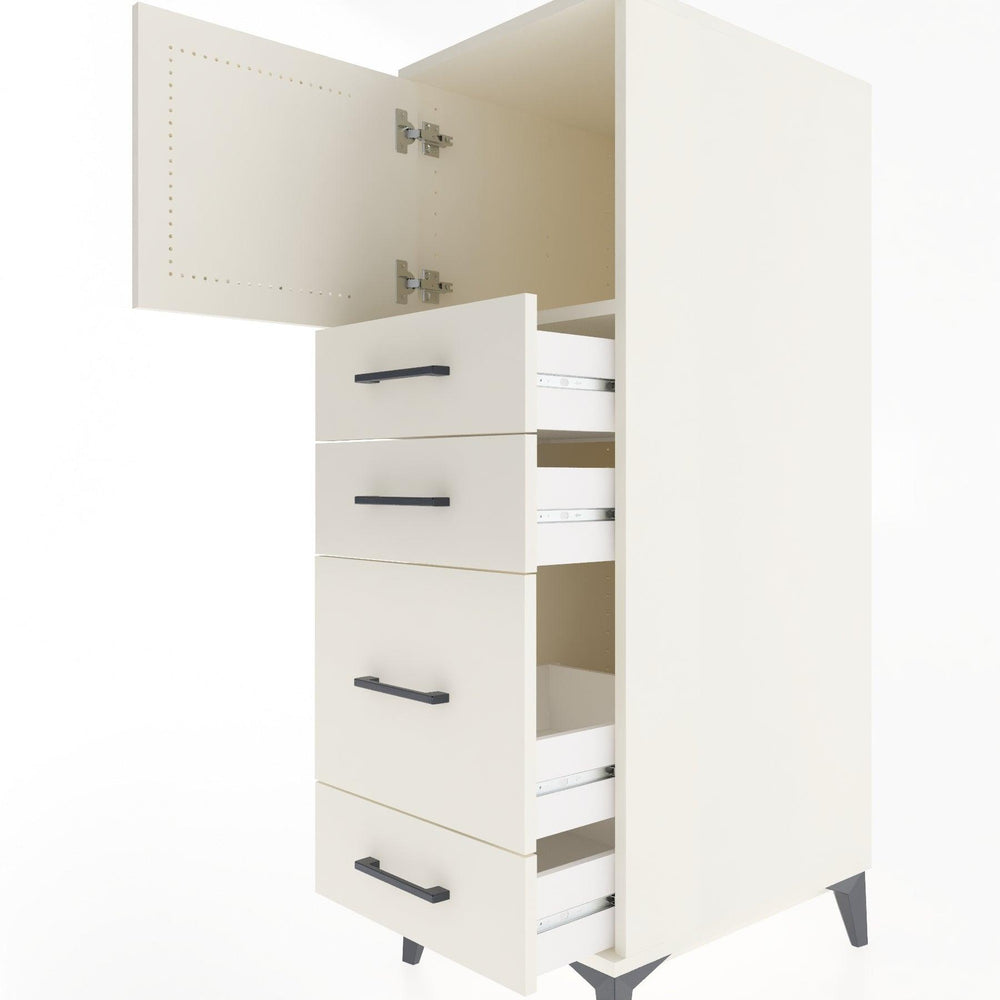 Woodntry Modüler Dolap Aytaşı 44x59x122 cm Kapaklı ve Çekmeceli KC18-1