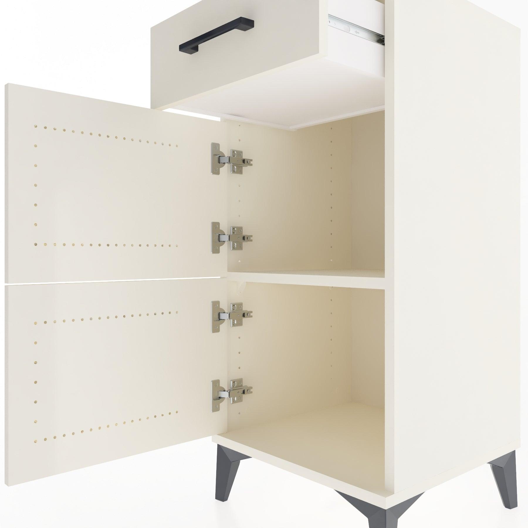 Woodntry Modular Nightstand Moonstone 44x44x84 cm with Cover and Drawer KC40-1