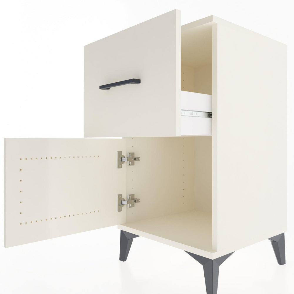 Woodntry Modular Nightstand Moonstone 44x44x68 cm with Cover and Drawer KC18-1