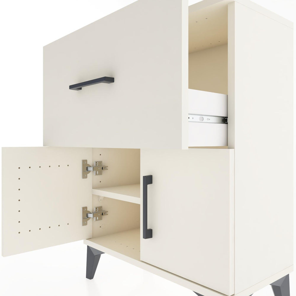 Woodntry Modular Nightstand Moonstone 60x30x68 cm with Cover and Drawer KC18-1