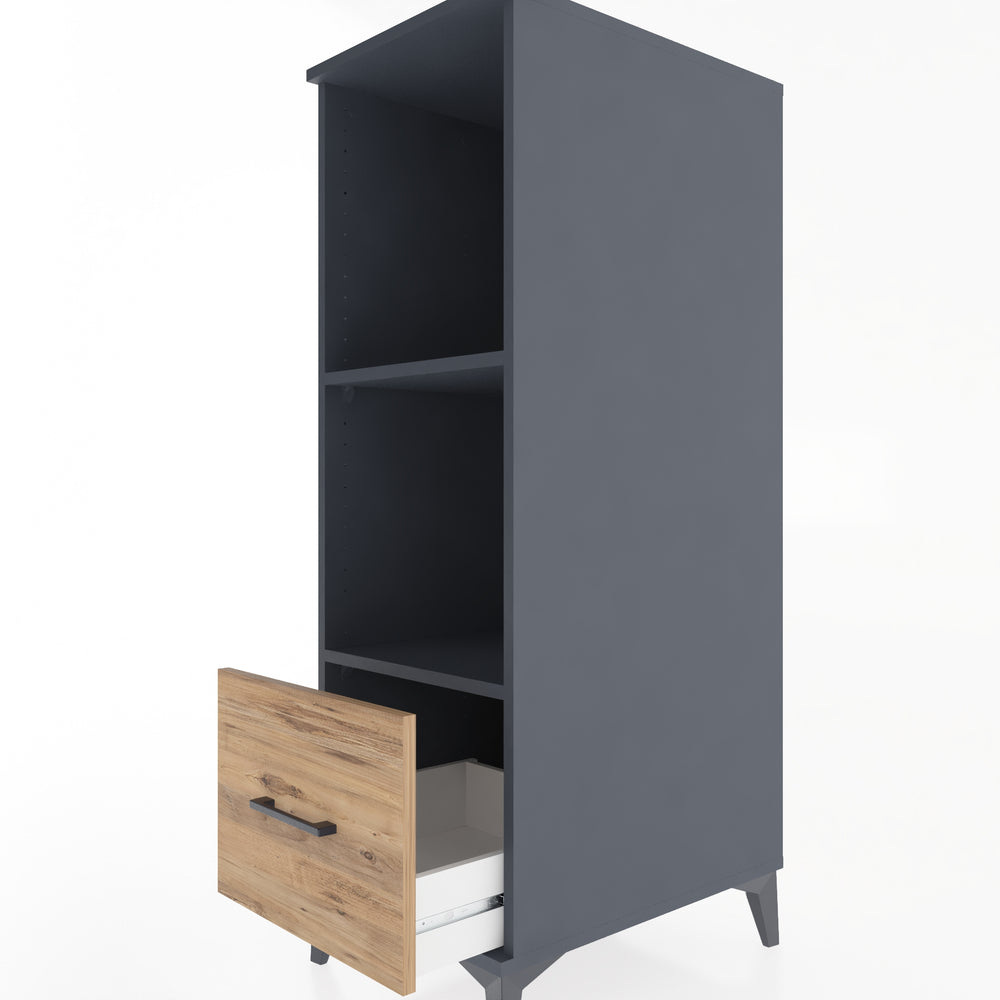 Woodntry Modular Cabinet Anthracite 44x59x122 cm with Drawers and Shelves CR68-2