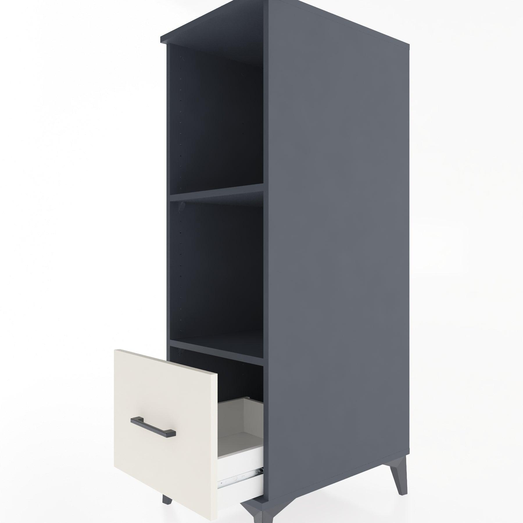 Woodntry Modular Cabinet Anthracite 44x30x122 cm with Drawers and Shelves CR68-2