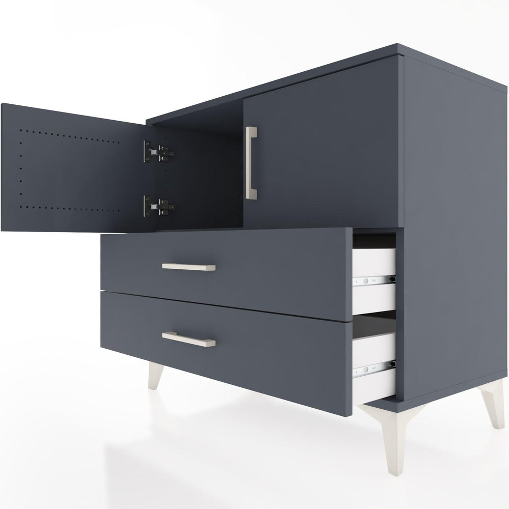 Woodntry Modüler Şifonyer Antrasit 88x44x68 cm Kapaklı ve Çekmeceli KC18-2