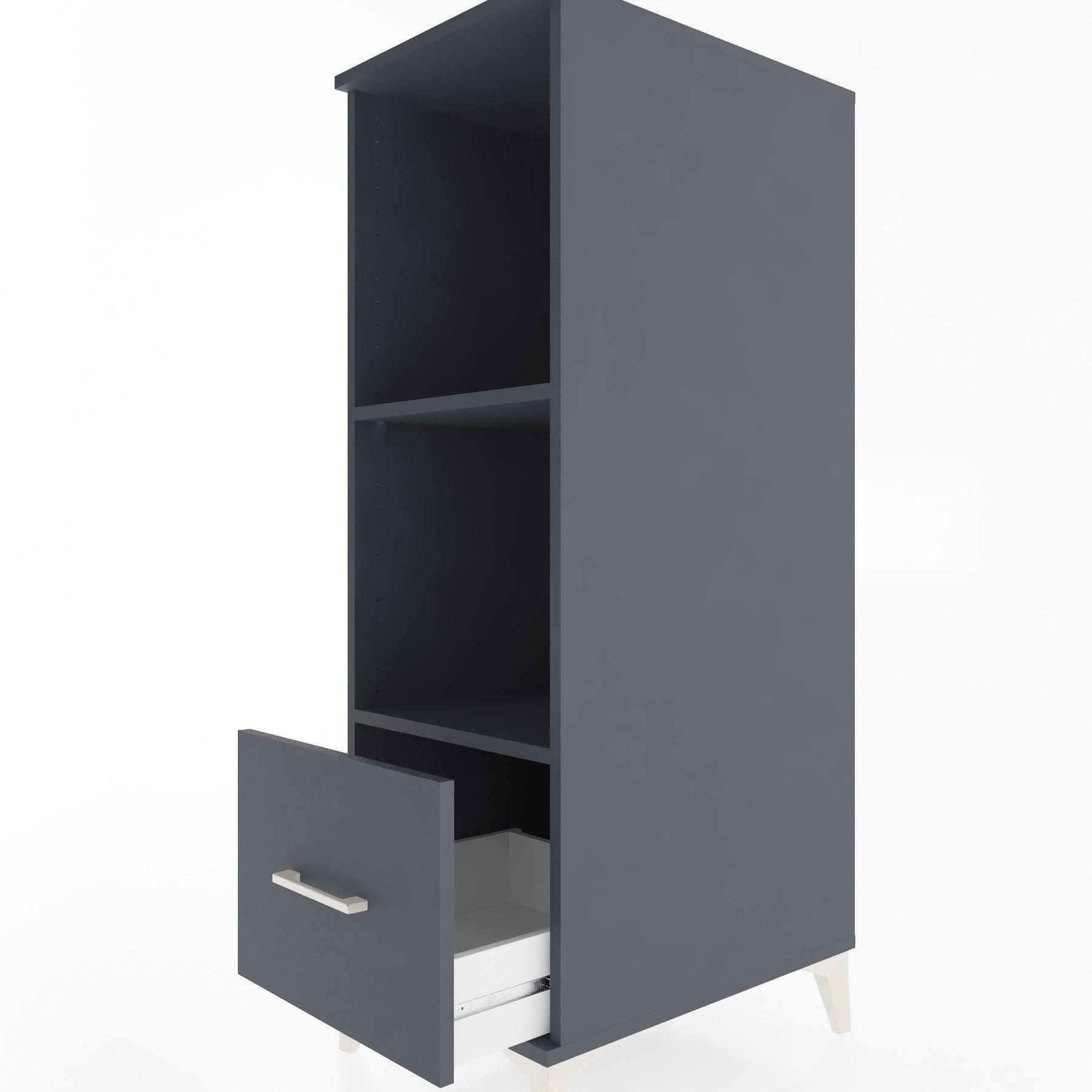 Woodntry Modular Cabinet Anthracite 44x30x122 cm with Drawers and Shelves CR68-2