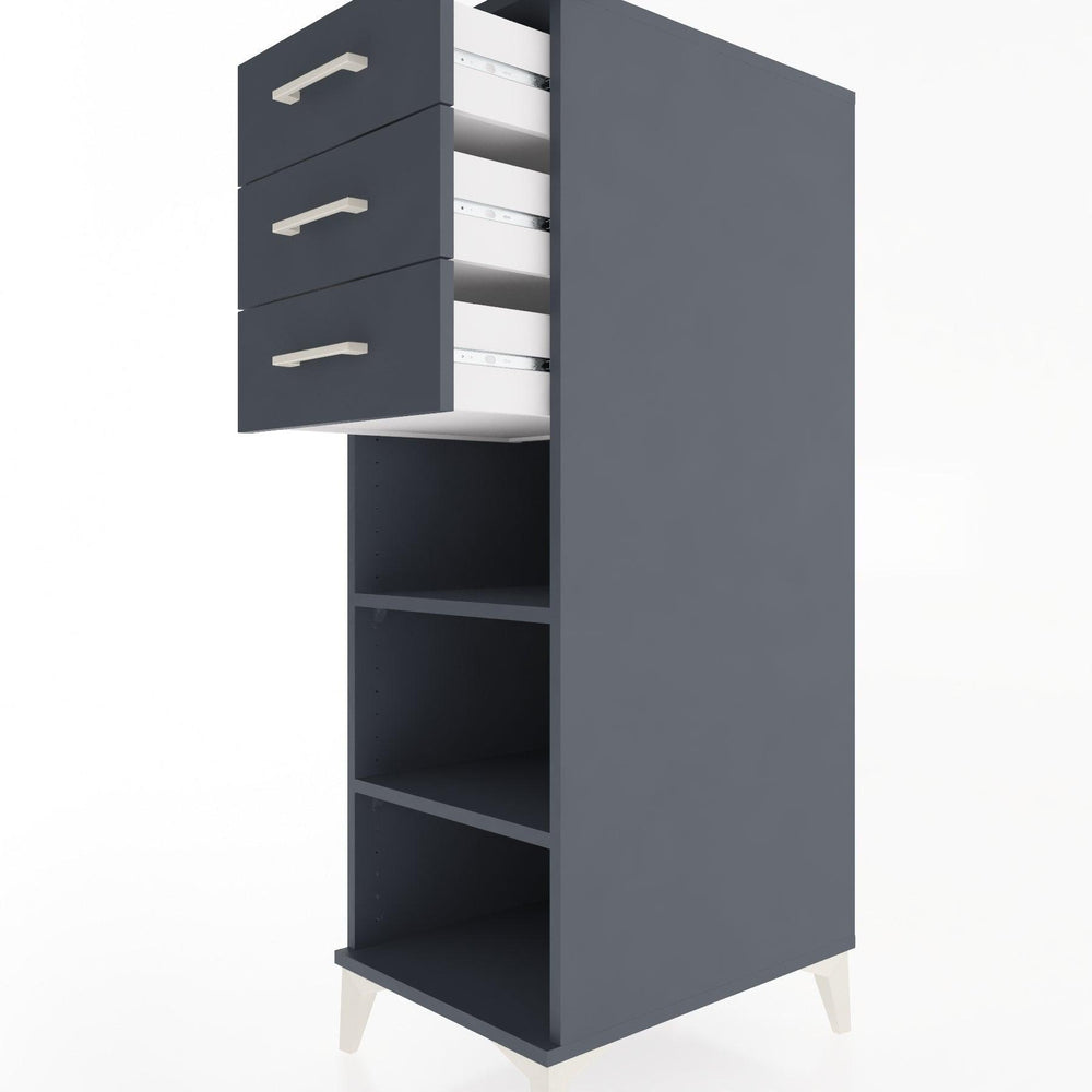 Woodntry Modular Cabinet Anthracite 44x30x122 cm with Drawers and Shelves CR118-2