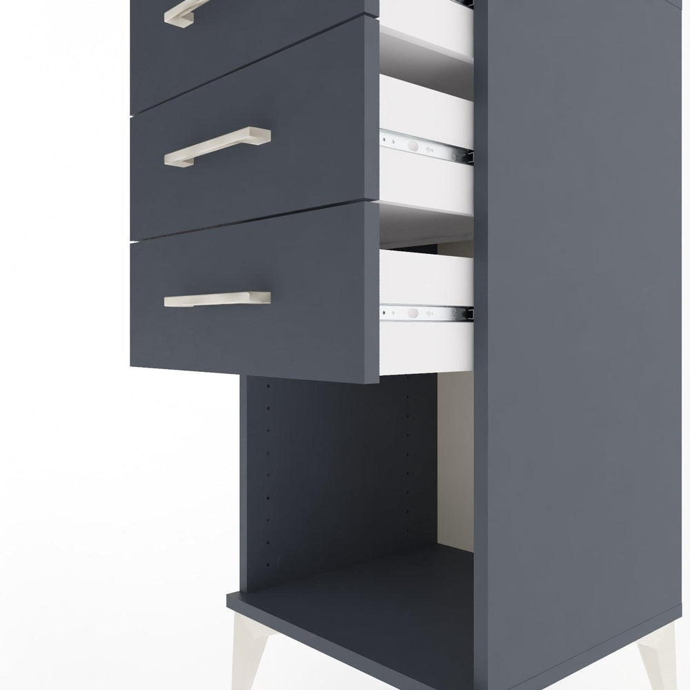 Woodntry Modular Nightstand Anthracite 44x44x84 cm with Drawers and Shelves CR18-2