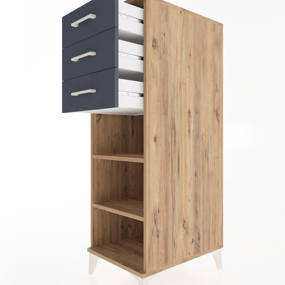 Woodntry Modular Cabinet Pine 44x59x122 cm with Drawers and Shelves CR118-3