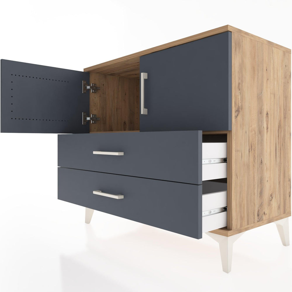 Woodntry Modüler Şifonyer Çam 88x44x68 cm Kapaklı ve Çekmeceli KC18-3